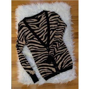 Zebra V-Neck Cardigan